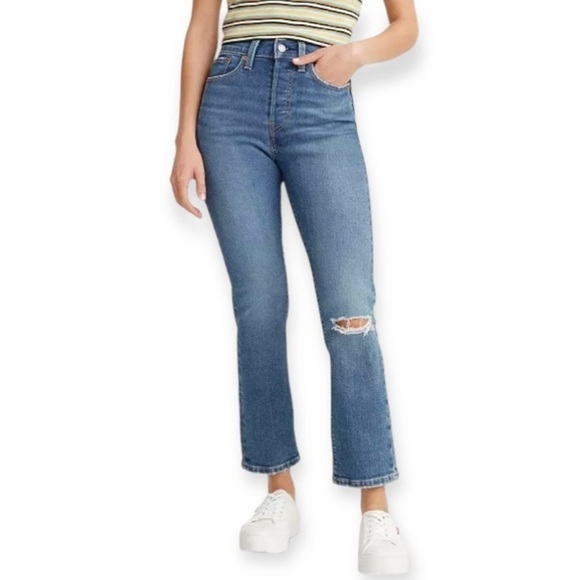 Levi’s 32 (14/15) Wedgie Straight Jeans Button Fly Stretch Womens High Rise - Picture 1 of 16